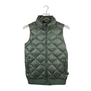 Patagonia Women's XS Prow Quilted Down Puffer Vest Fatigue Green Bomber Warm